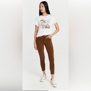 Mother the stunner ankle fray corduroy